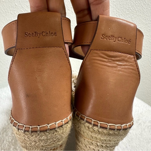 See By Chloe Glyn Fringe Wedge Sandals in Cream Platform - Picture 4 of 13